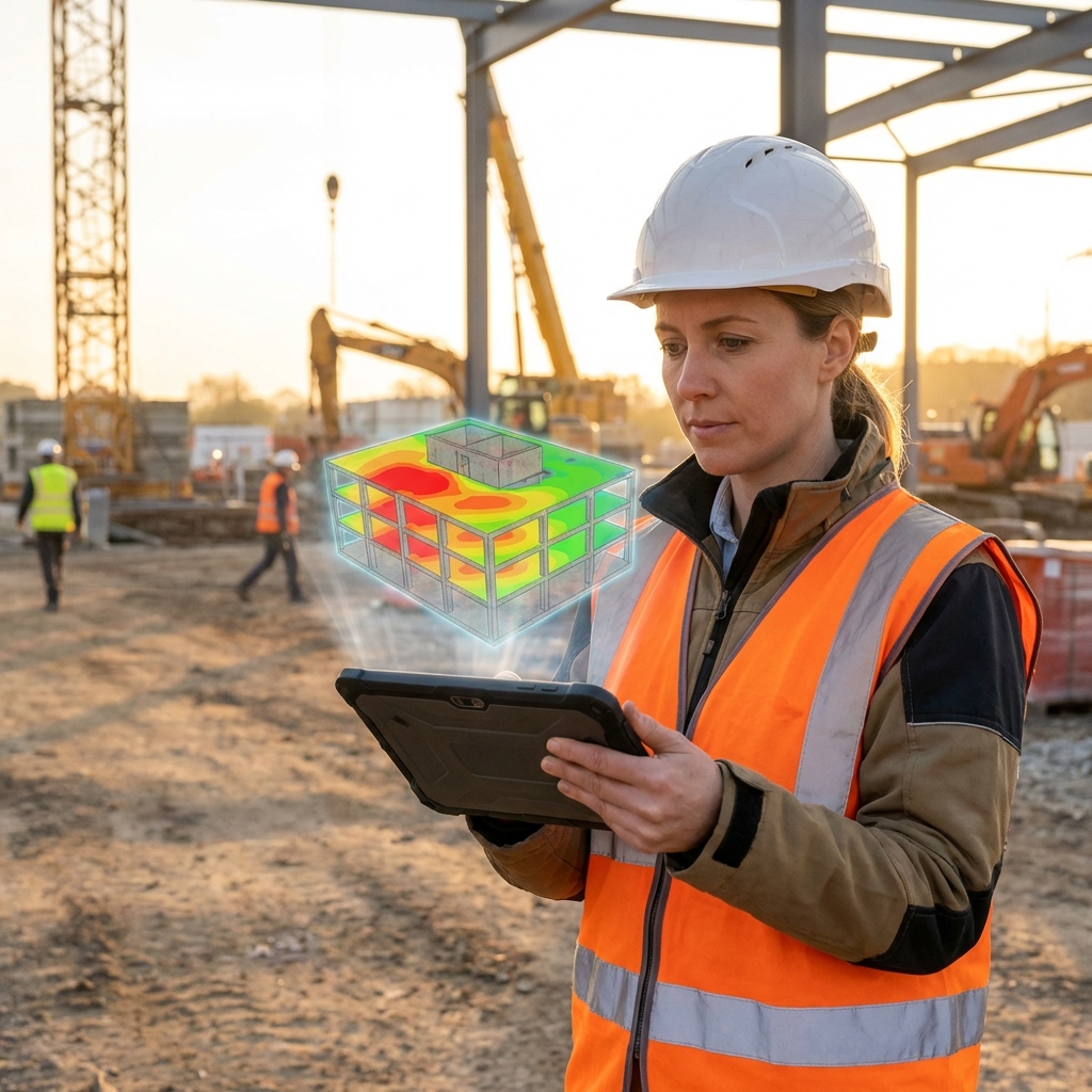 Ingeniera usando la app